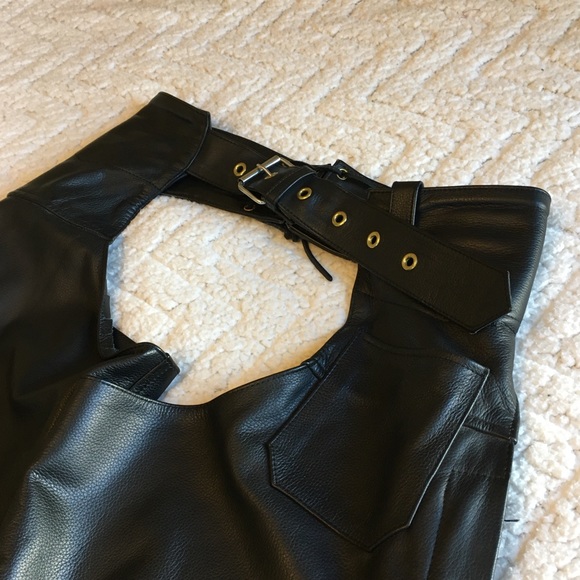RiverRoad Leather Motorcycle Riding Chaps ~ Long - Picture 7 of 15